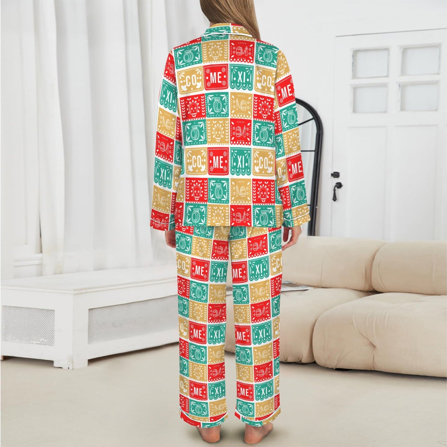 Colores De Mexico Picado Womens Satin Pajamas