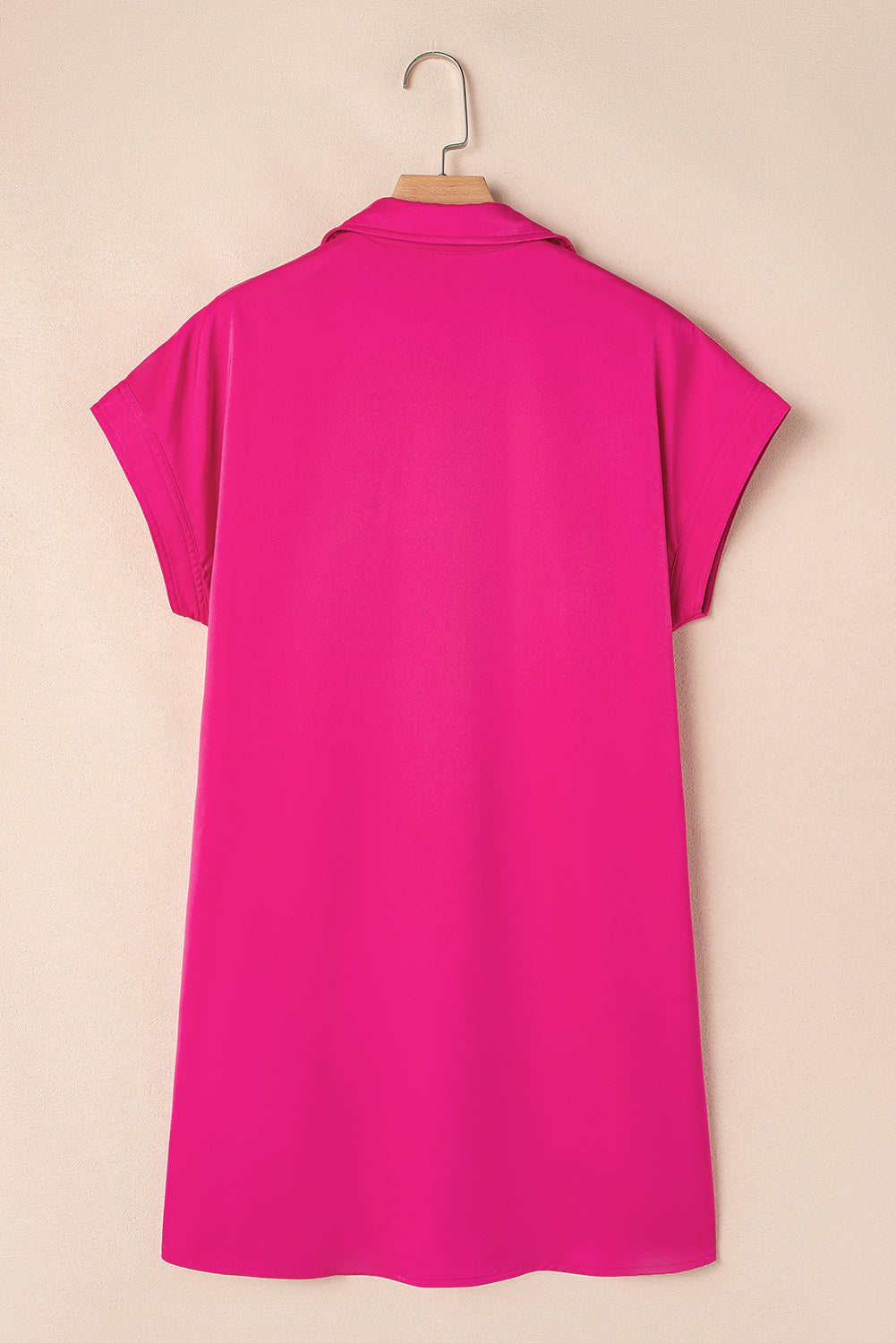 Buttoned Collar Shift T-Shirt Mini Dress