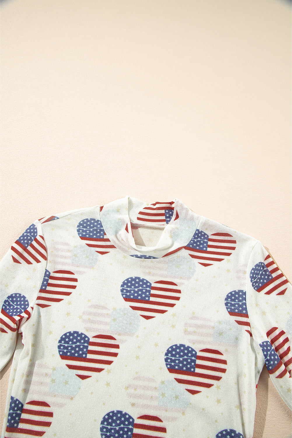 Americana Heart Mesh Long Sleeve Bodysuit