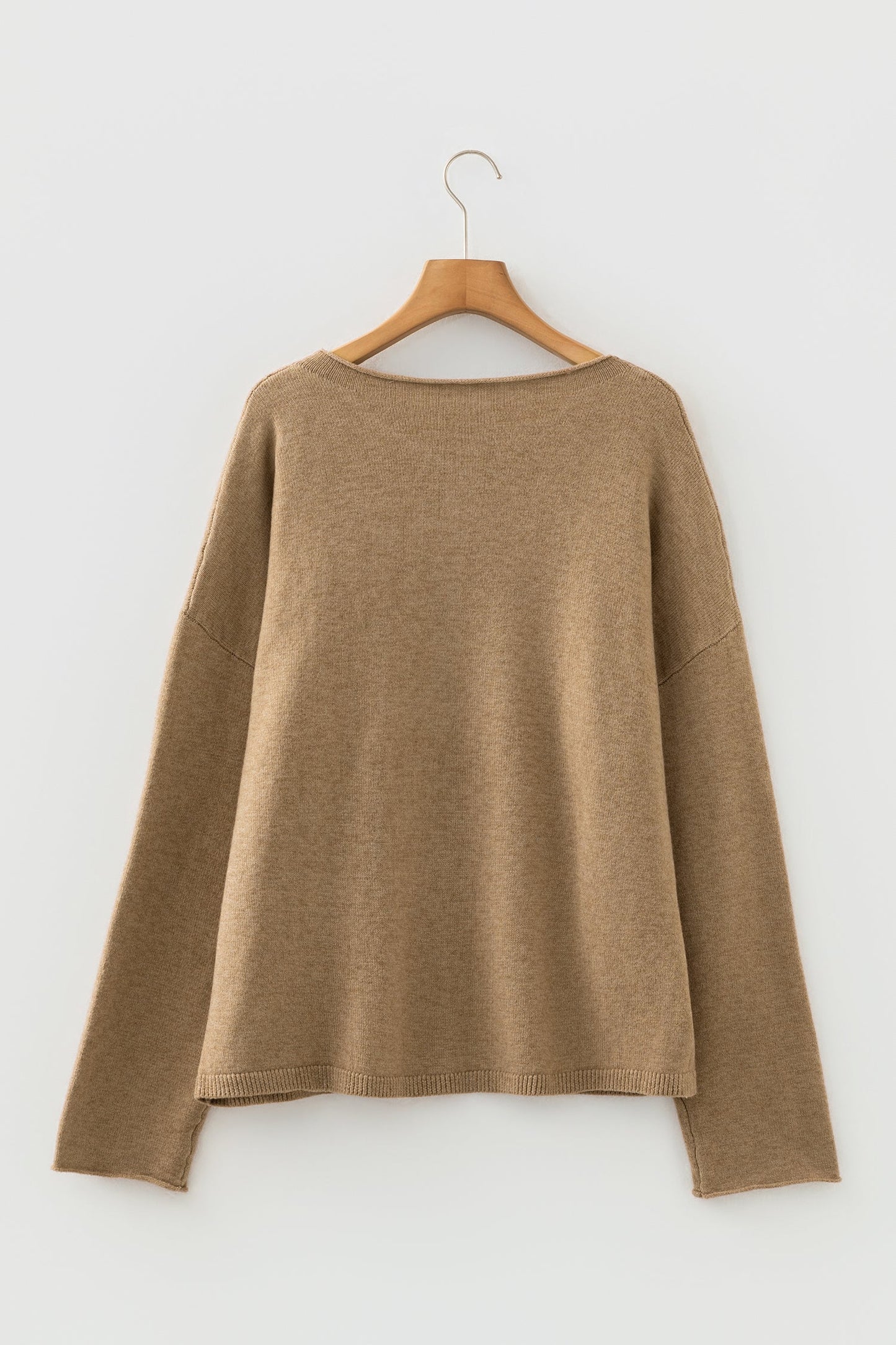 Contrast Frilled Lace Trim Loose Cardigan Sweater