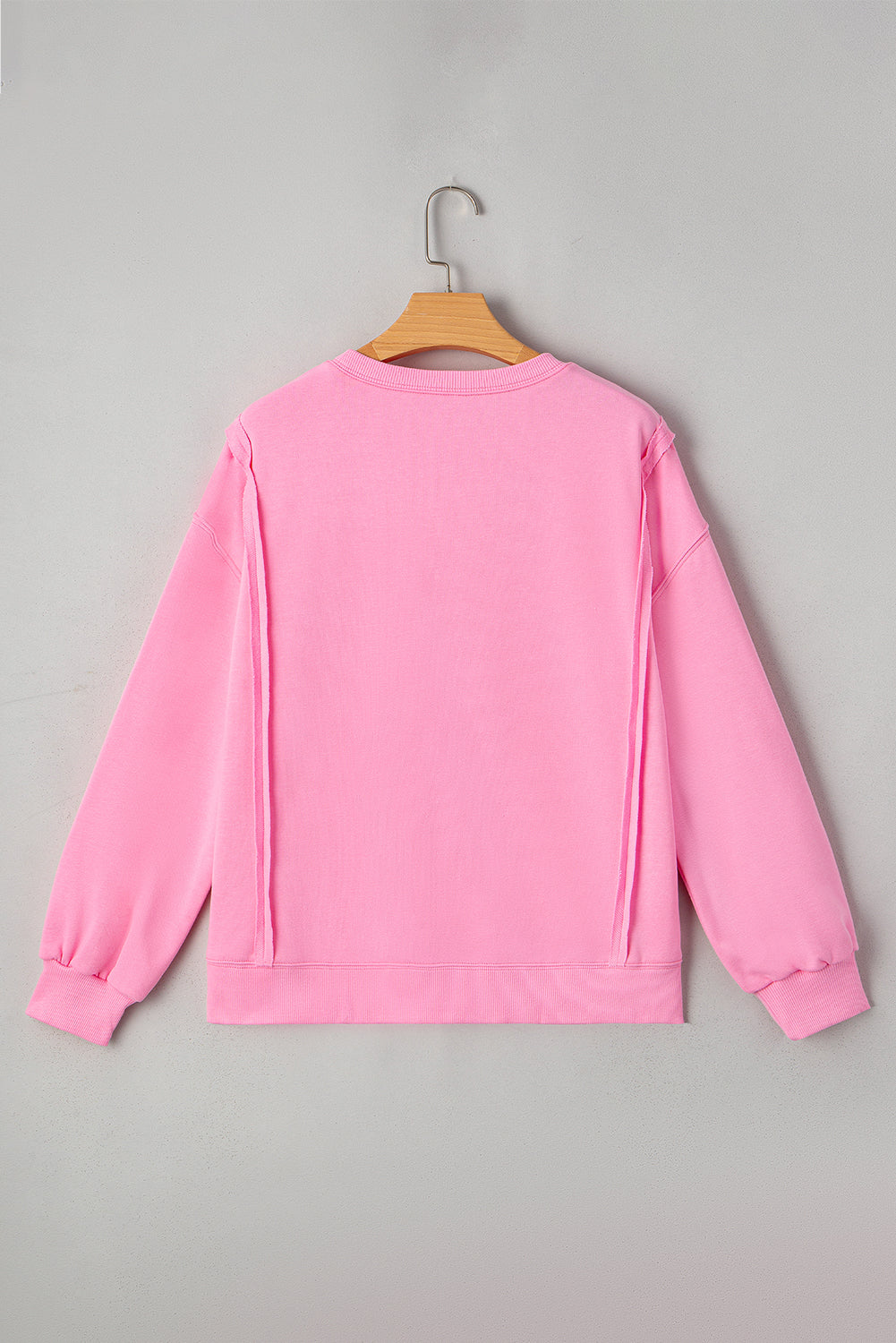 Bow Lace Embroidered Reverse Seam Sweatshirt