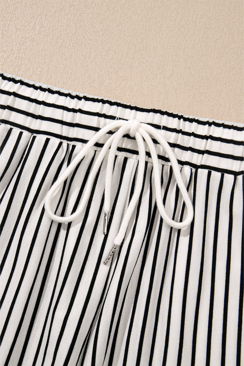 Stripe V-Neck Tee and Casual Shorts Set