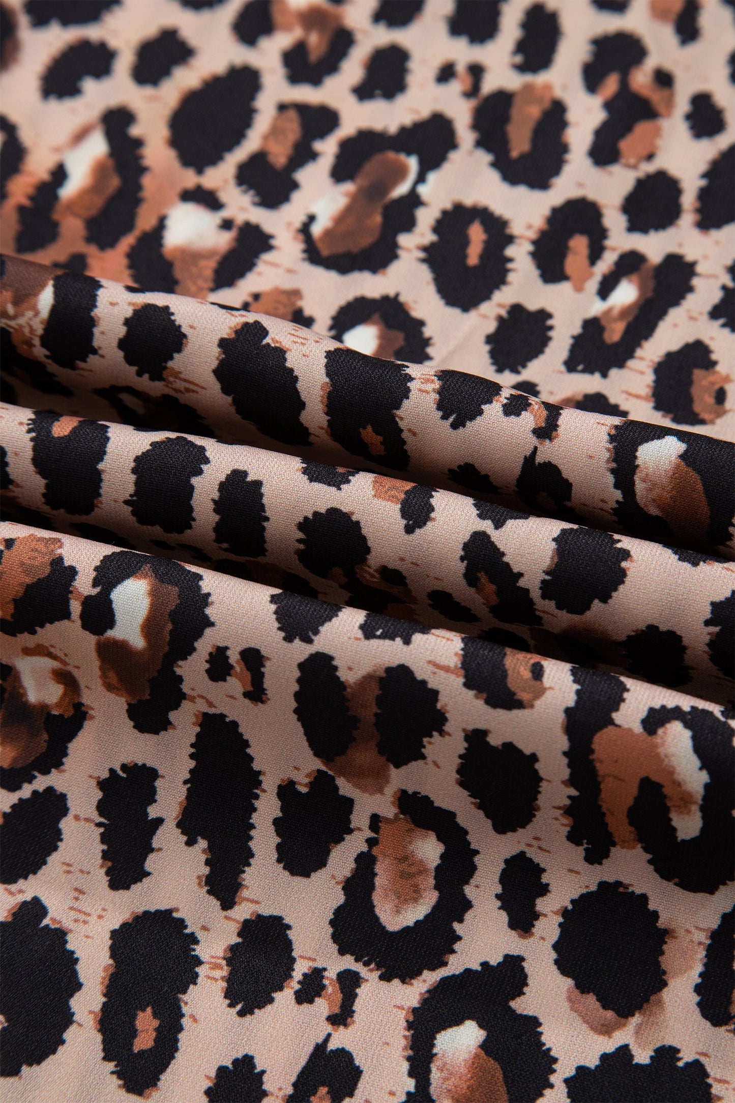 Stripe Leopard Patchwork Button-Up Womens Shirt