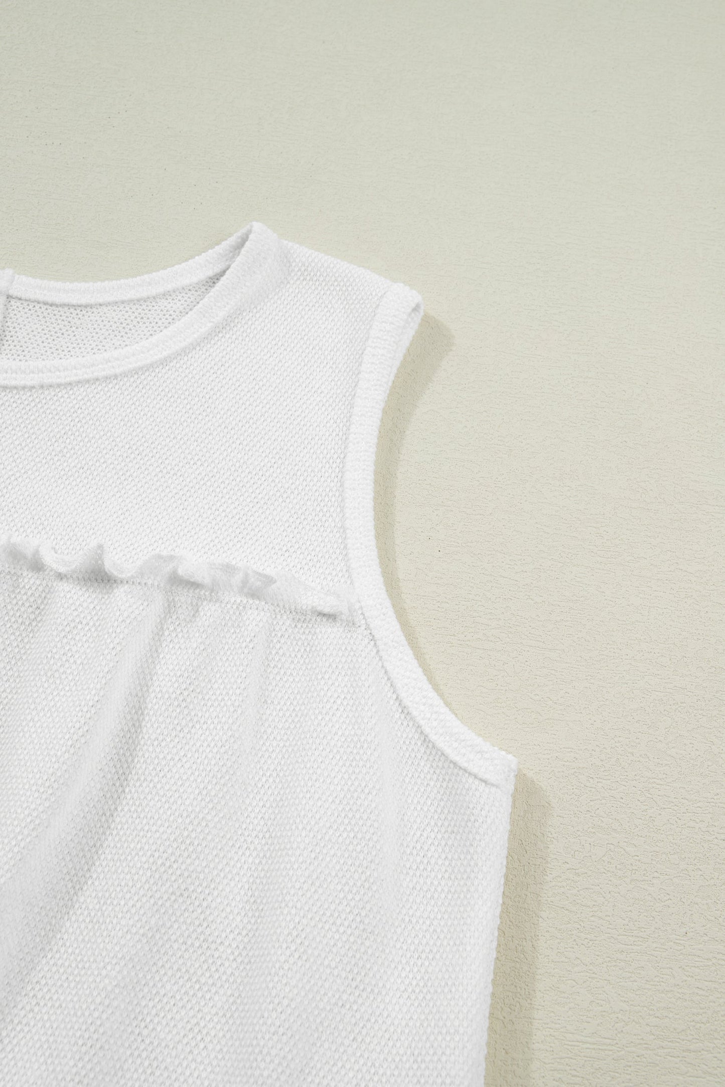 Solid Frilled Ruffle Tiered Tank Top