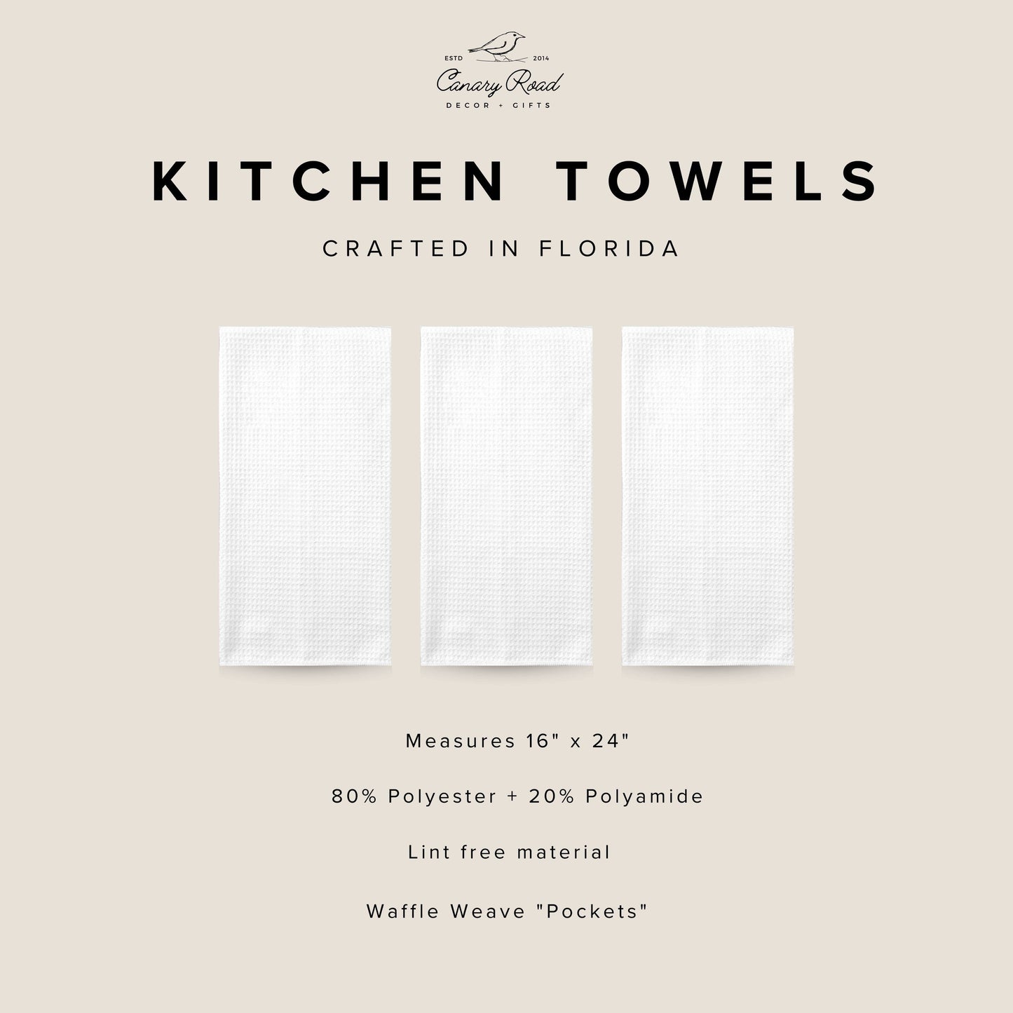 Retro Western Cactus Cowboy Cowgirl Kitchen Towel Waffle