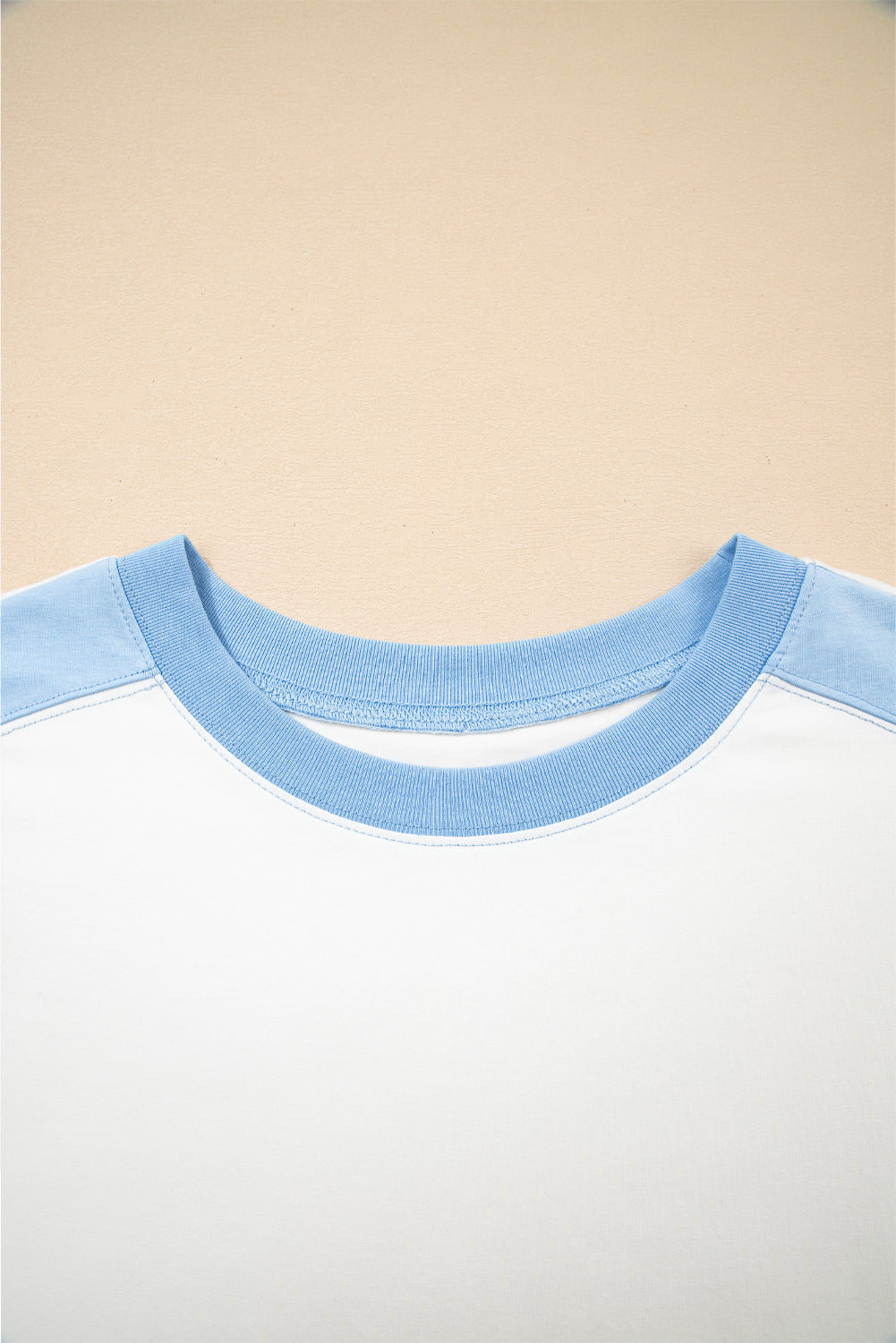 Colorblock Exposed Seam Crew-Neck T-Shirt