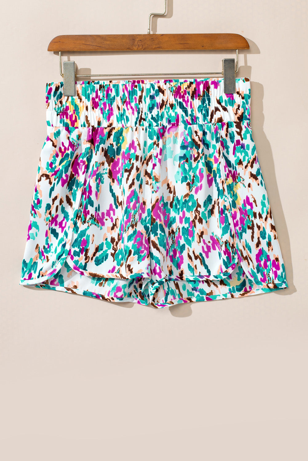 Leopard & Checker High Waist Athletic Shorts