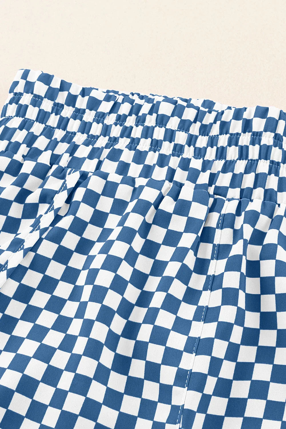 Leopard & Checker High Waist Athletic Shorts