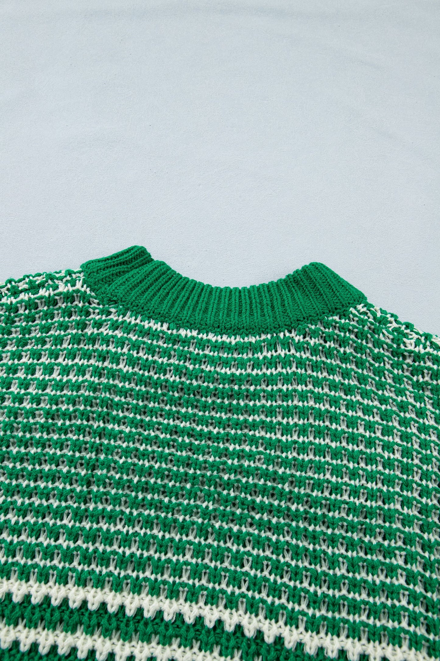 Stripe Draped 3/4 Sleeve Slouchy Sweater