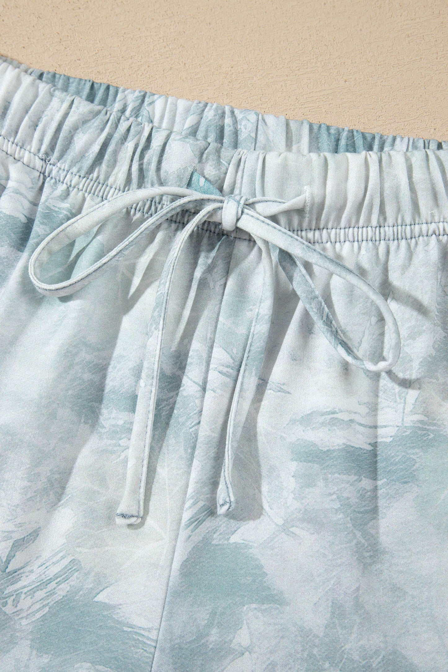 Camo Short Sleeve Top & Elastic Waist Shorts Set