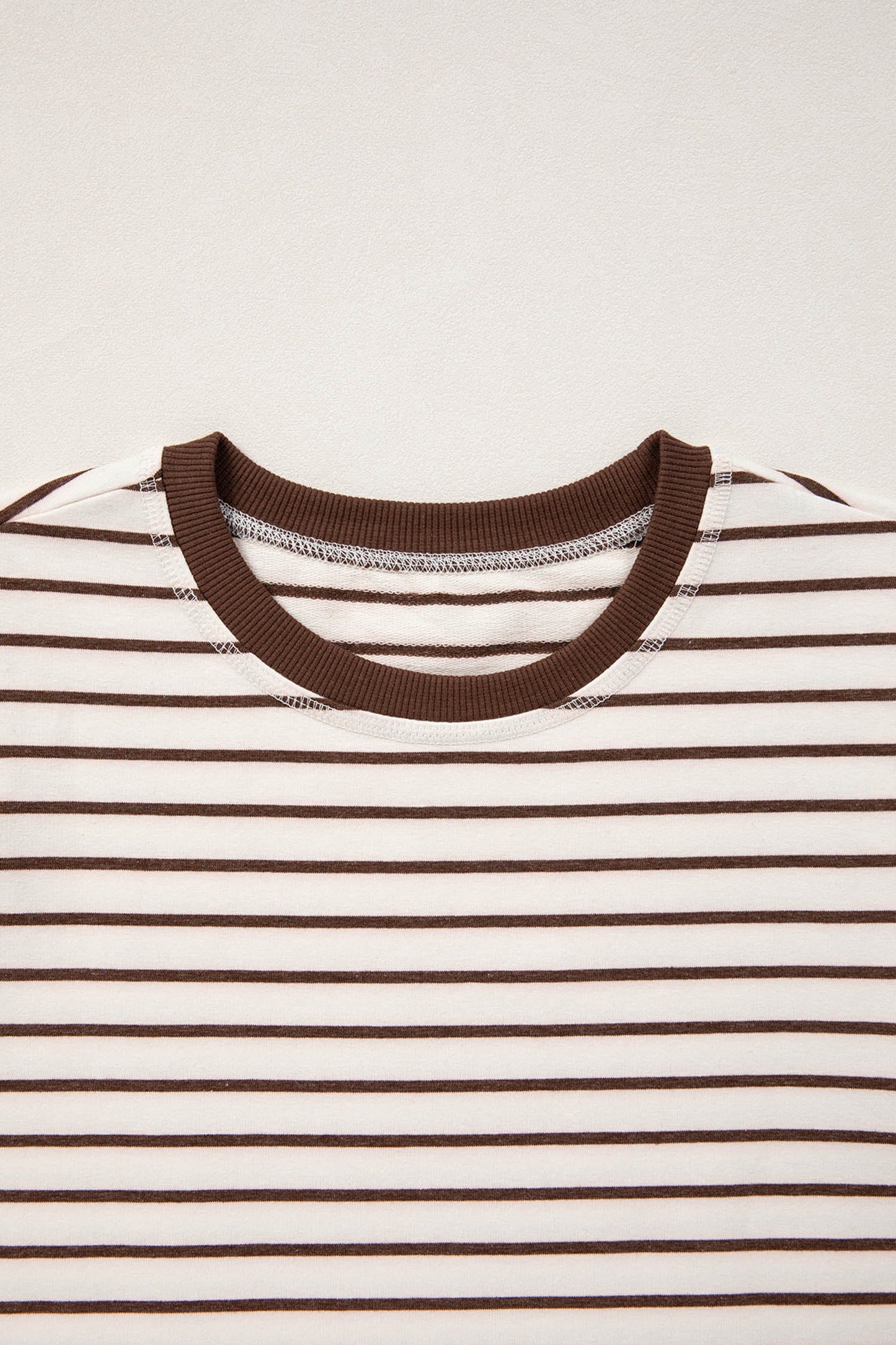 Stripe Ribbed Trim Round Neck Tank Top