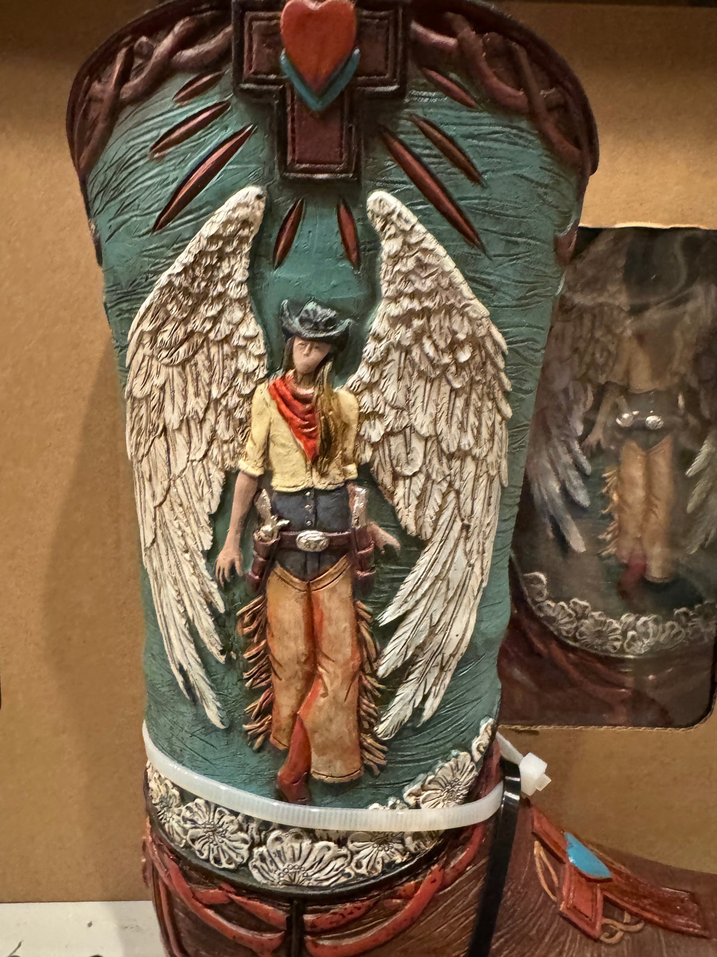 Cowgirl Angel Boot Vase