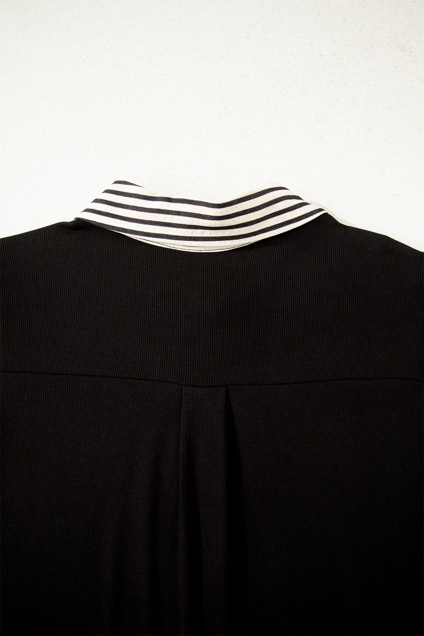 Stripe Polo Collar Tied Short Sleeve Mini Dress