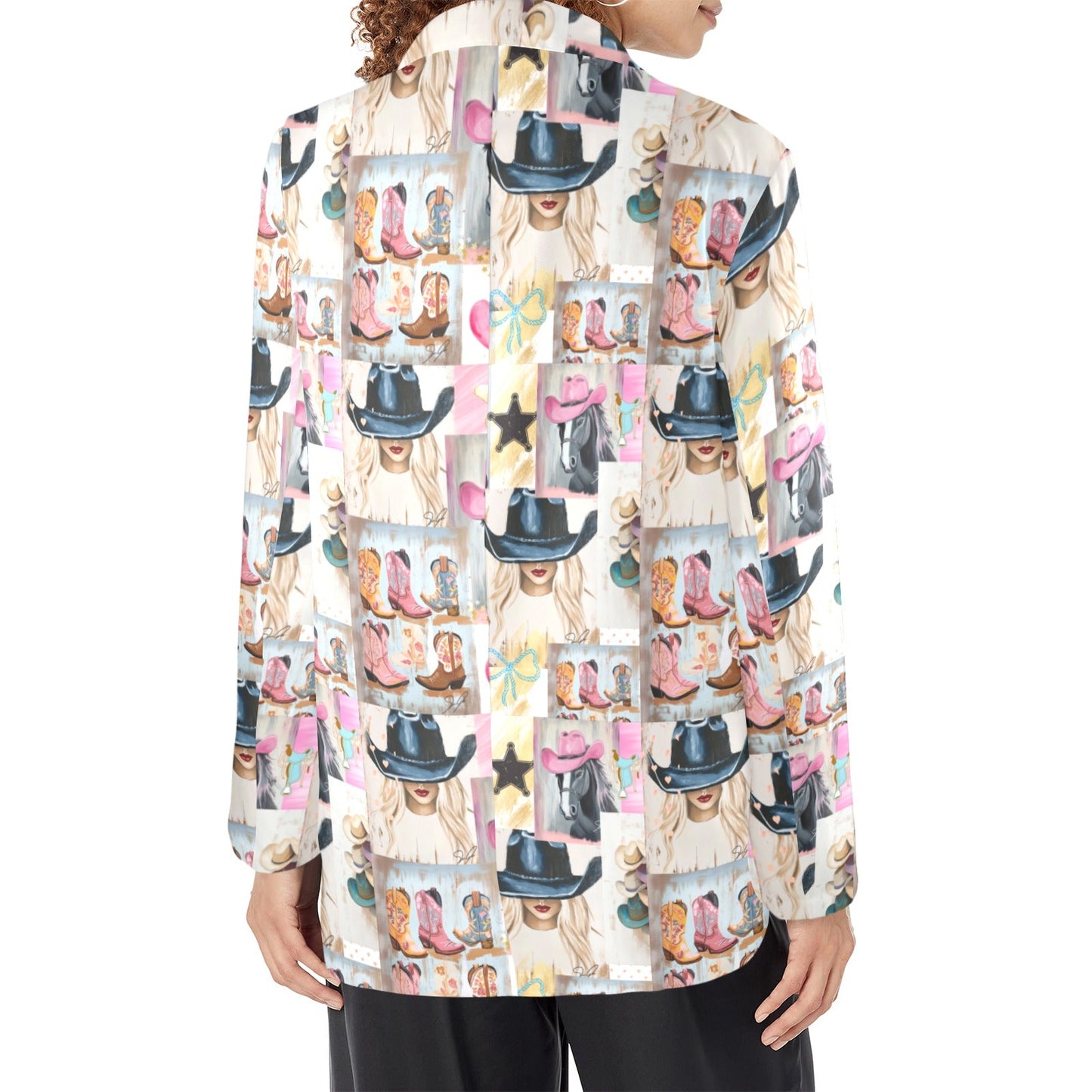 Danilo Painted Cowgirl Collage Western Blazer