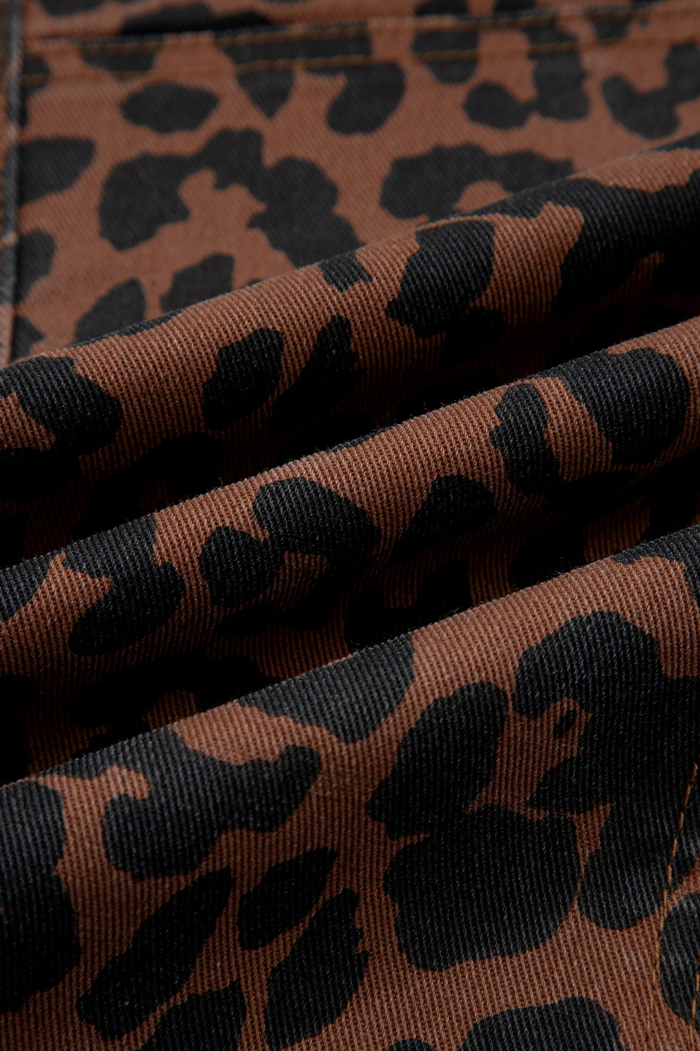 Leopard Clear Seam Detail Patchwork Jeans