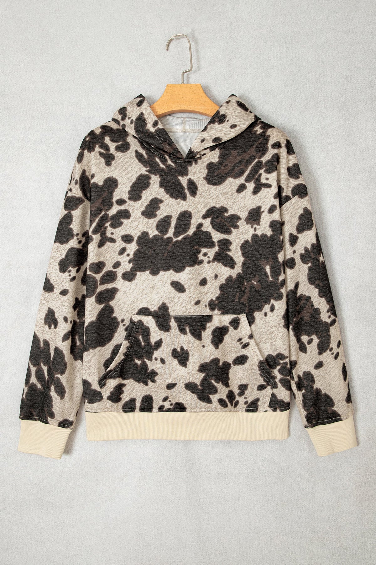 Western Cow Print Kangaroo Pocket Hoodie