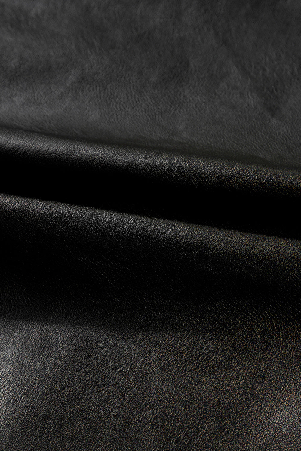 Faux Leather Button-Front Boxy Jacket