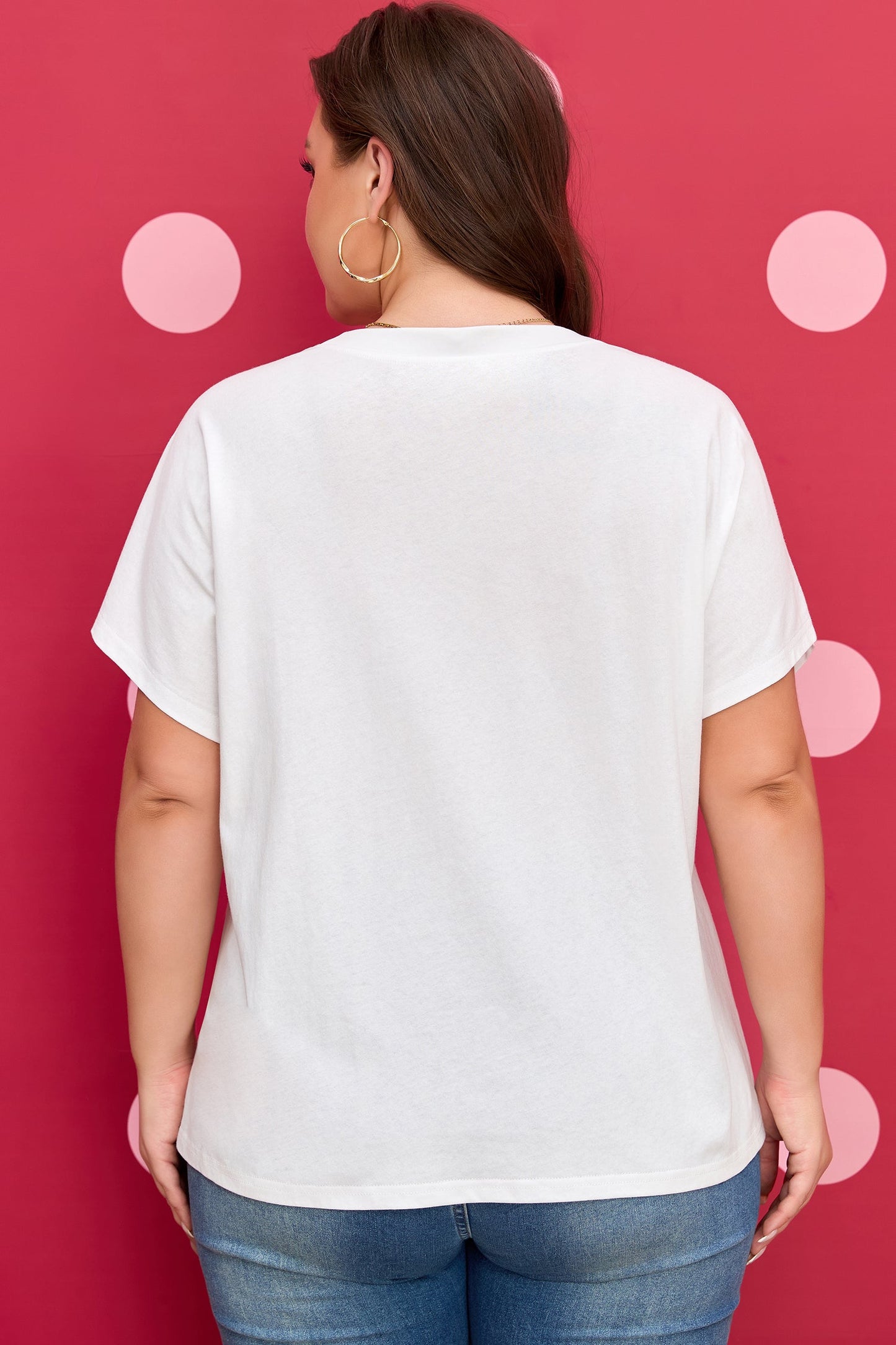 Plus Size Leopard Bow Embroidered Patch T-Shirt