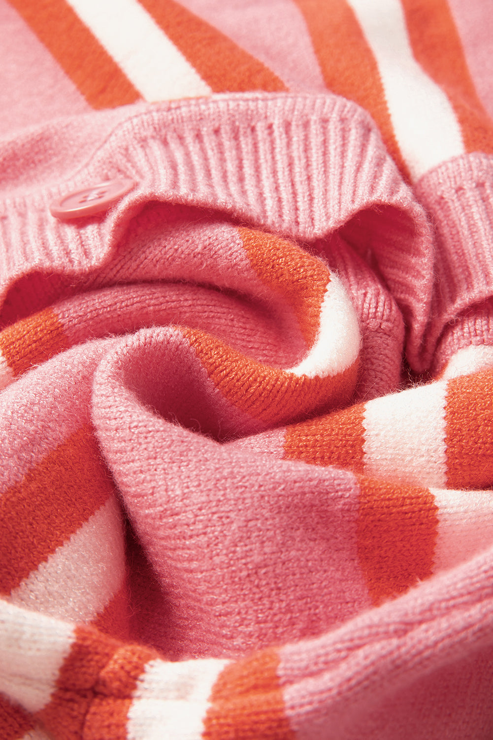 Stripe Drop Shoulder Buttoned Cardigan Sweater