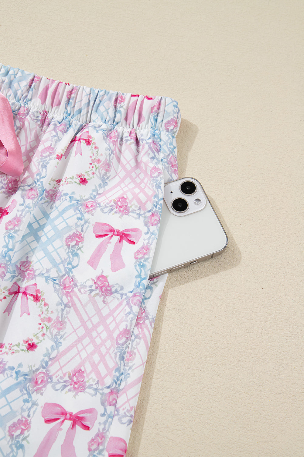 Bow Wreath Christmas Holiday Pajama Set