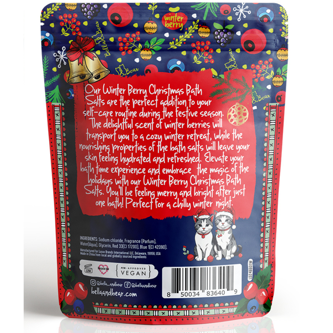 Winter Berry Holiday Bath Salts | Bath Soak | Xmas 2lb Packs