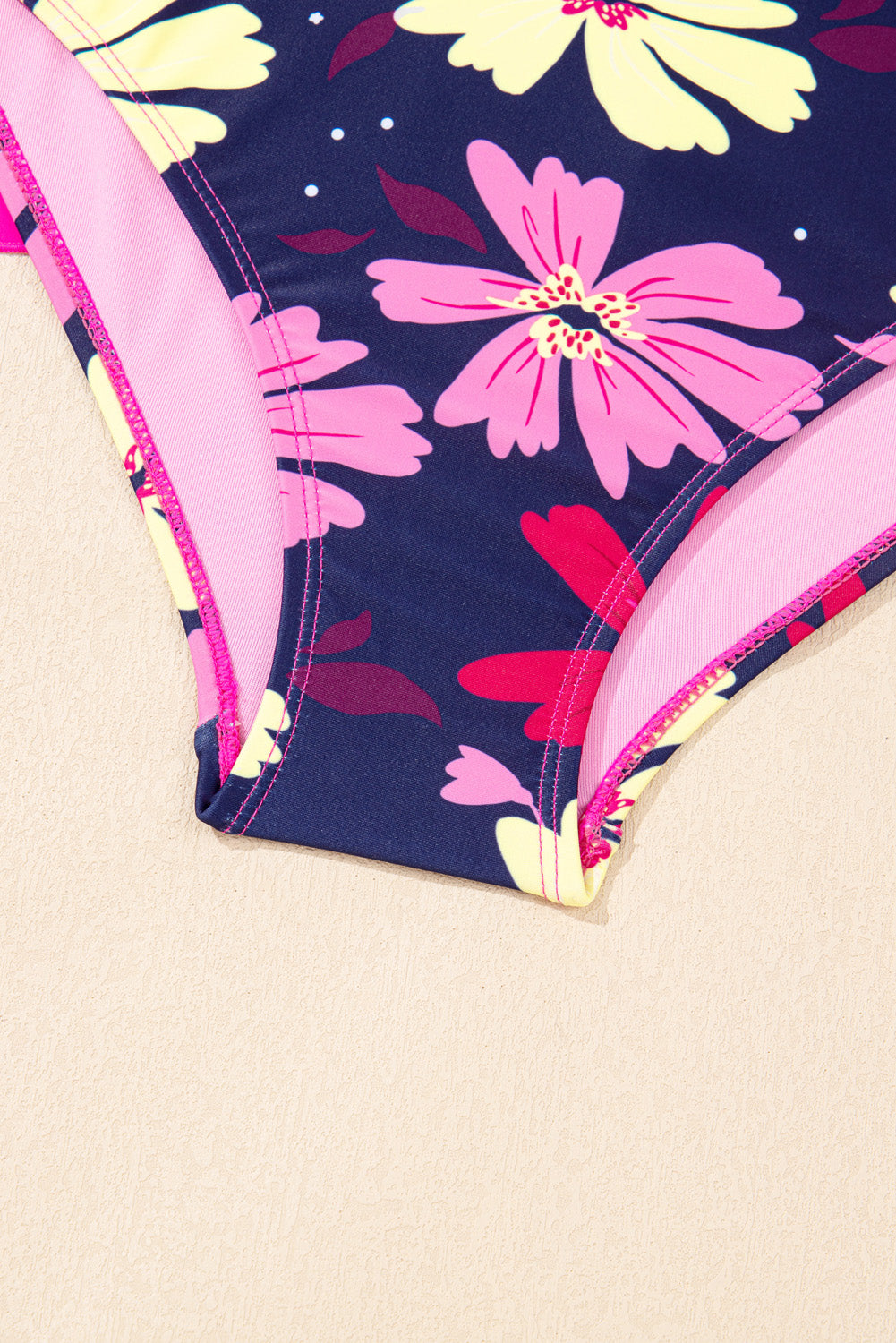 Floral Tie Shoulder Cute Tankini Set