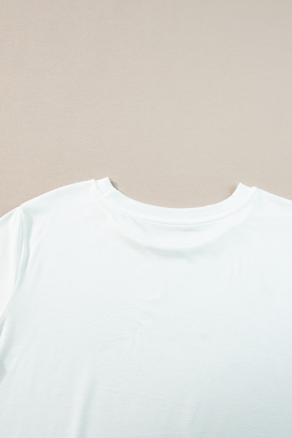 Plus Size Solid Rolled Short Sleeve T-Shirt