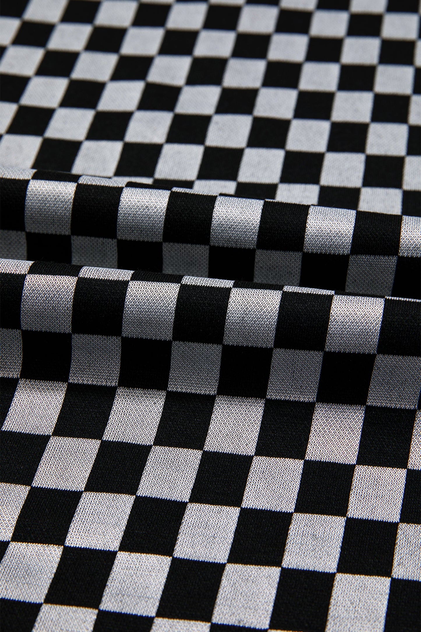 Checker Drawstring Waist Casual Pants