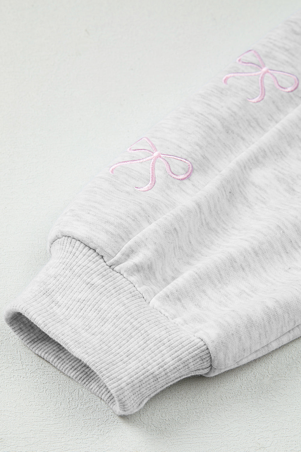 Bow Embroidered Pullover and Shorts Set