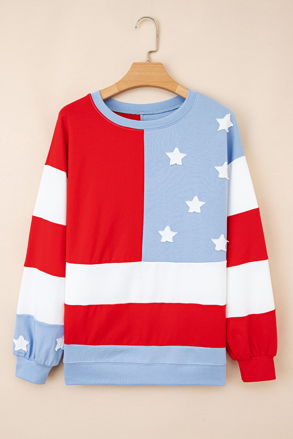 American Flag Vintage Oversize Pullover Sweatshirt
