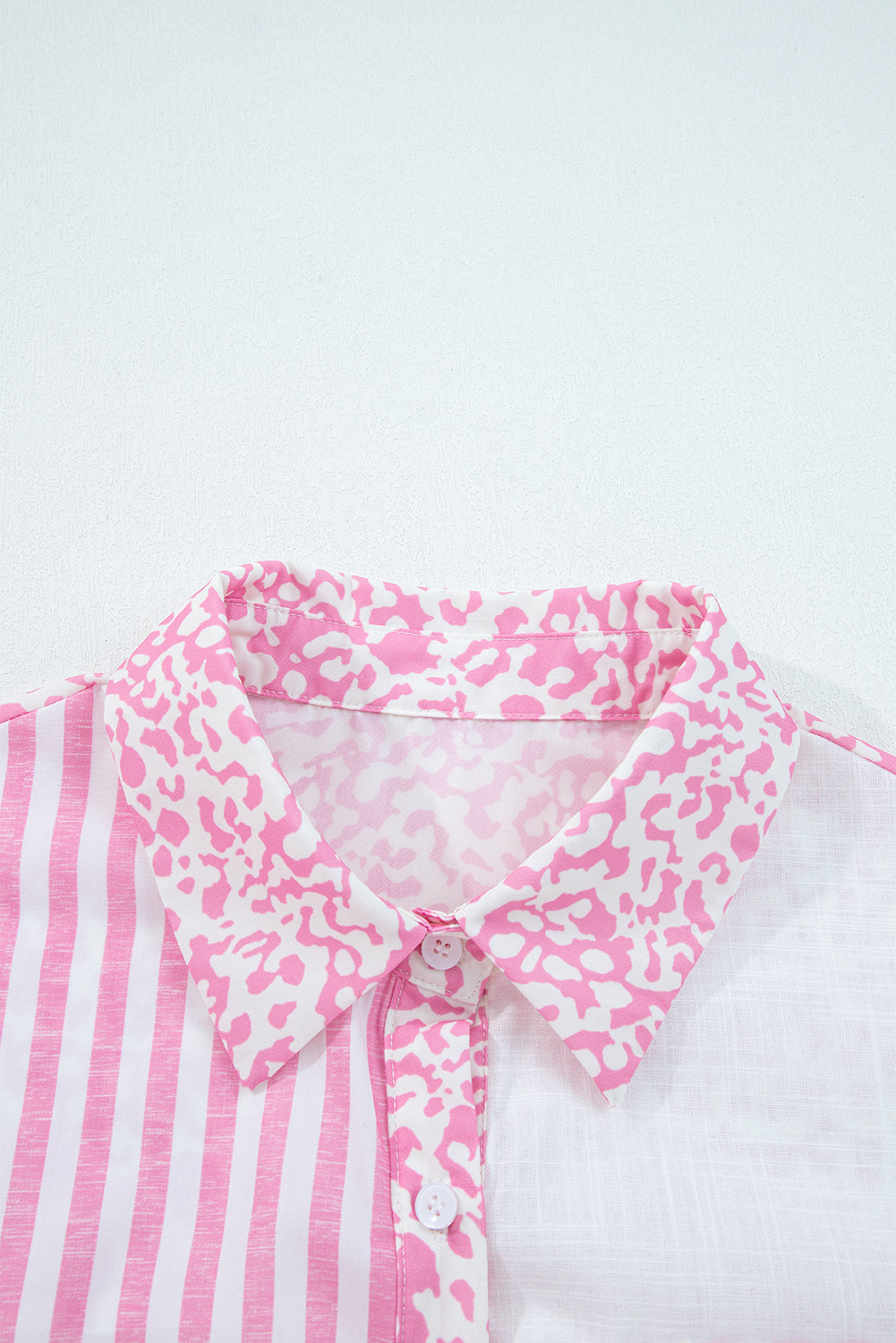 Leopard Stripe Pocketed Long Sleeve Shirt