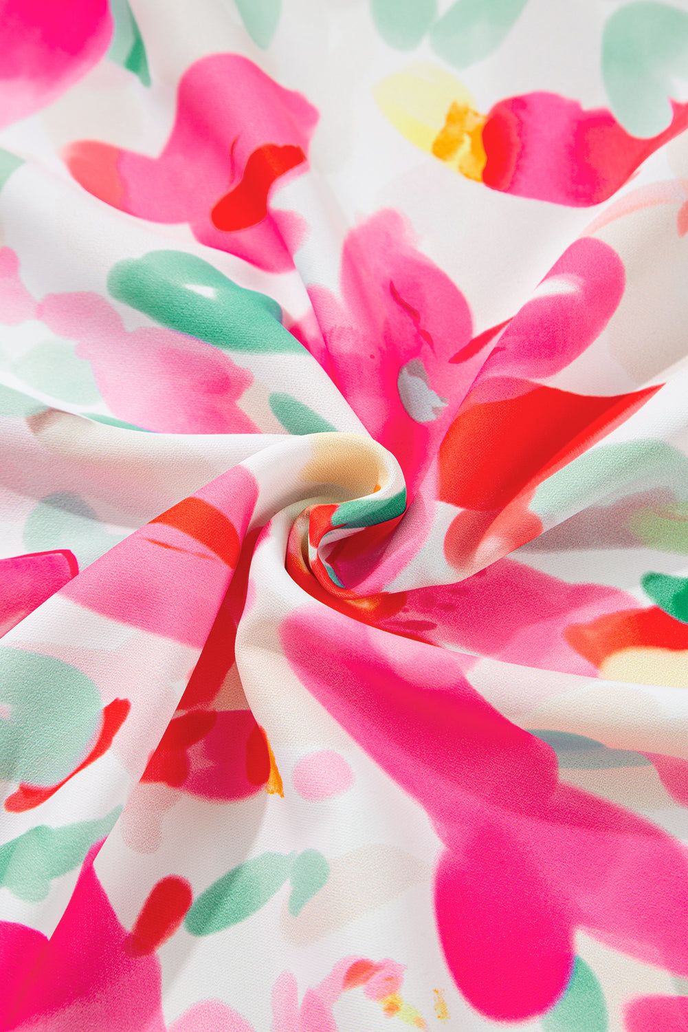 Floral Flutter Sleeve Round Neck Blouse.