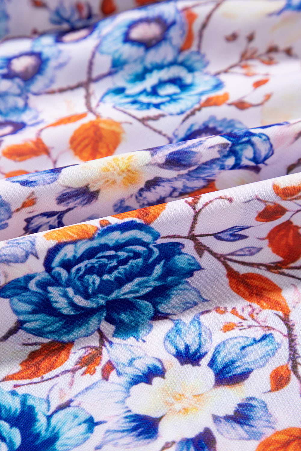 Floral Tie Split Neck Short Sleeve Dress