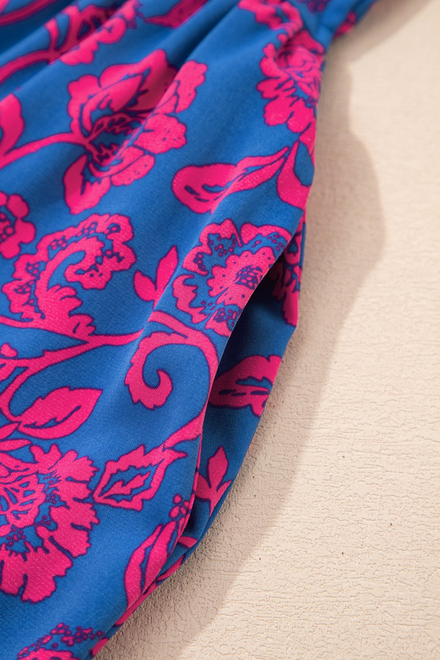Floral Twisted V-Neck Tied Backless Maxi Dress