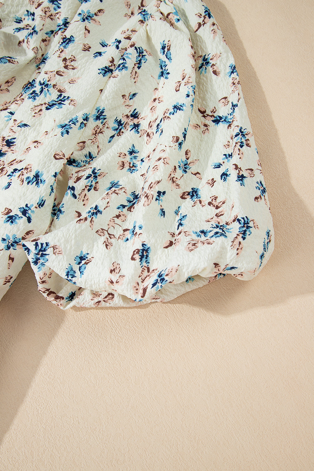 Floral Puff Sleeve Empire Waist Mini Dress