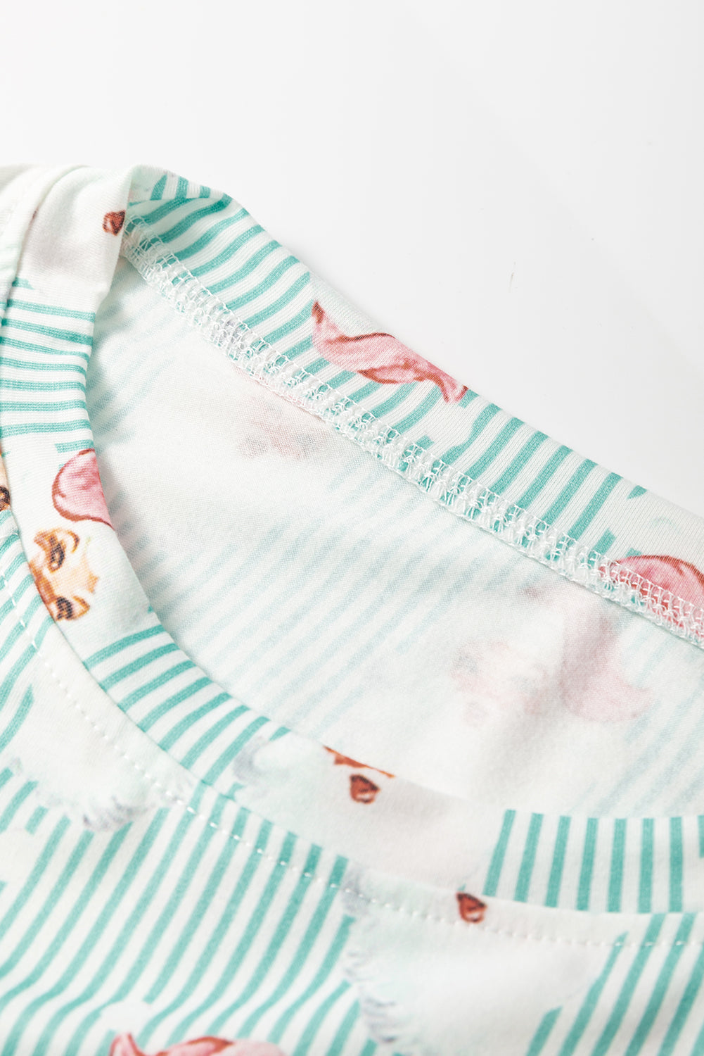 Christmas Santa Claus Stripe Top and Pants Lounge Set