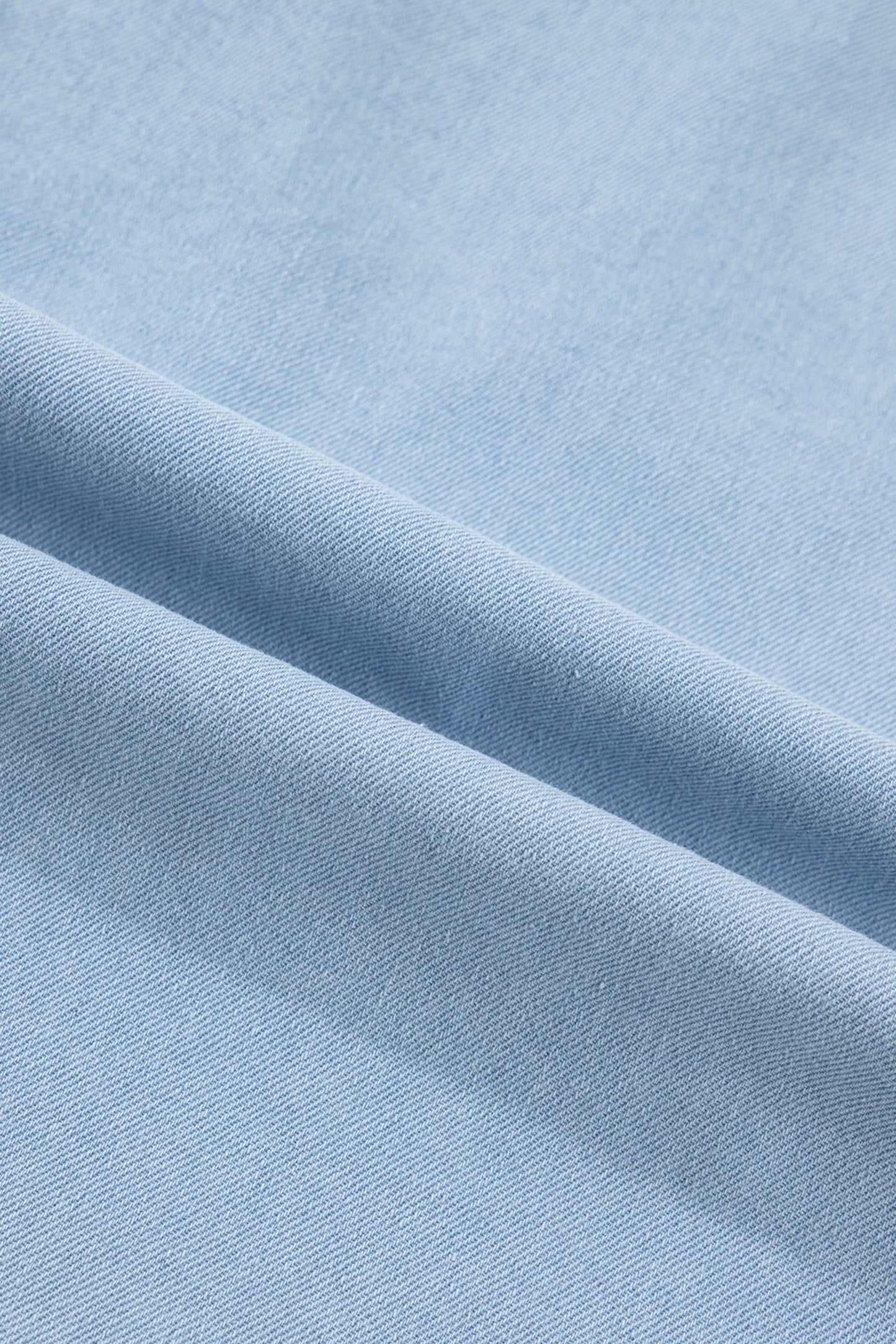Denim Ruffle Edge Collared Button Up Dress