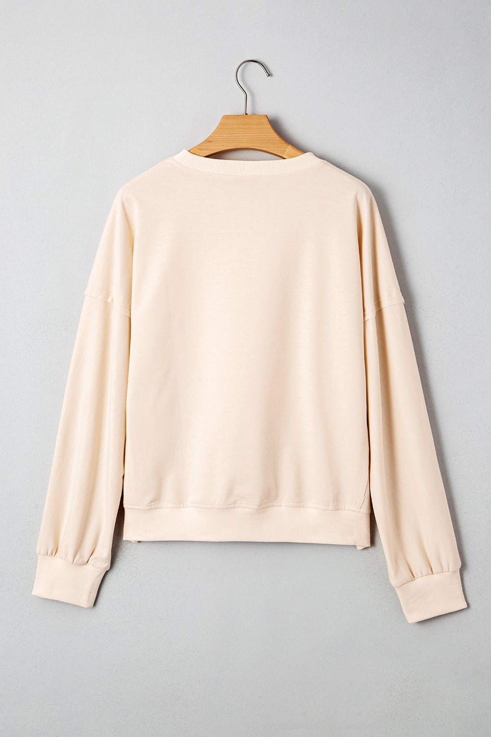 Floral Patch Raw Edge Drop Shoulder Top