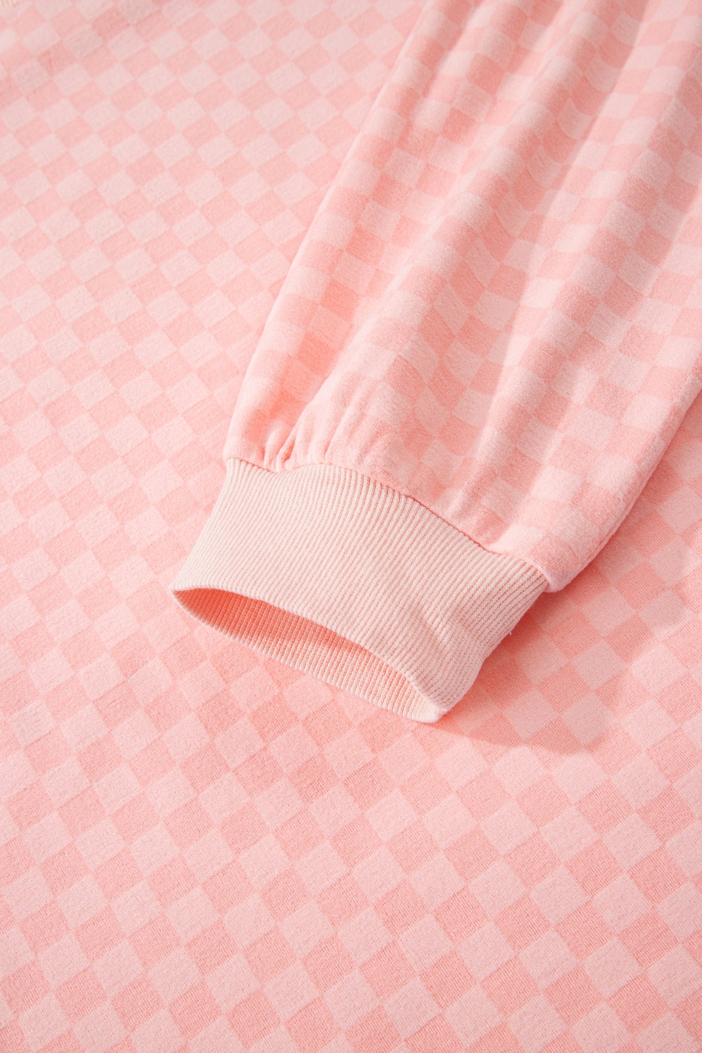 Checker Long Sleeve Pullover and Shorts Set