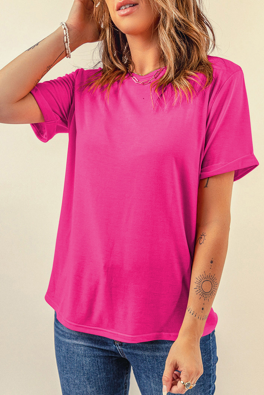 Plain Crew Neck Tee