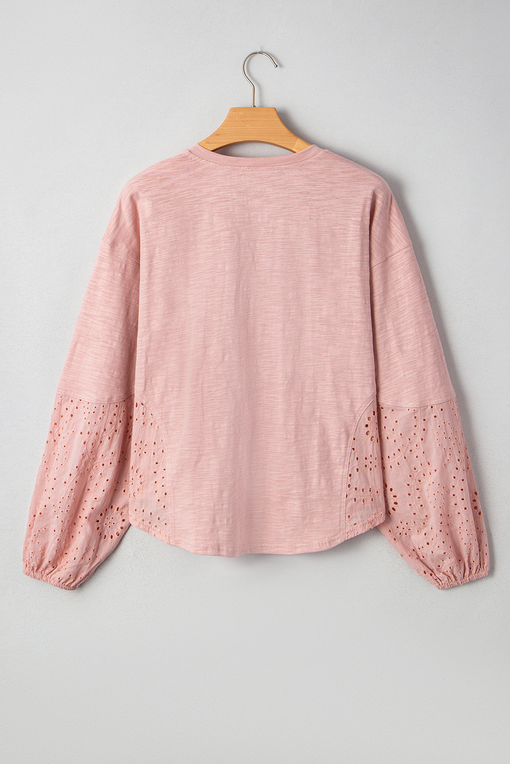 Keyhole Notch V-Neck Batwing Sleeve Blouse