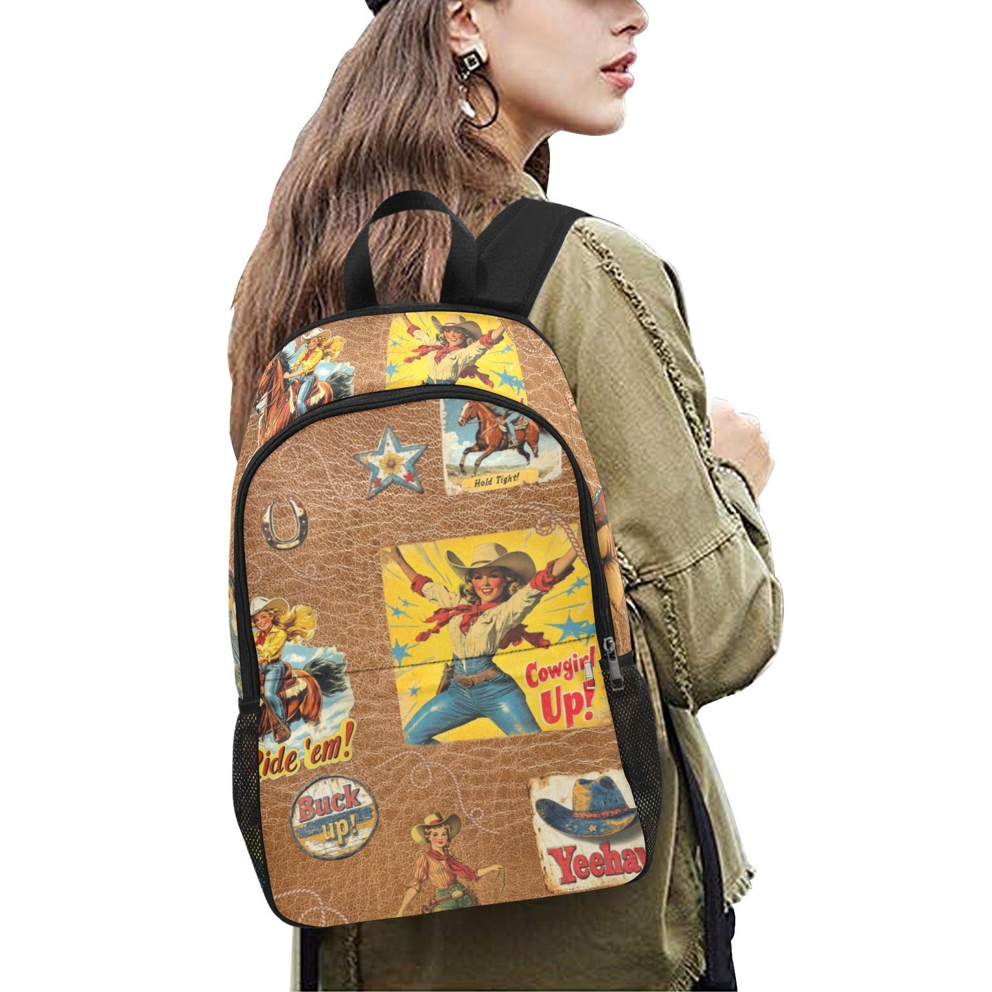 Vintage Cowgirl Collage Backpack