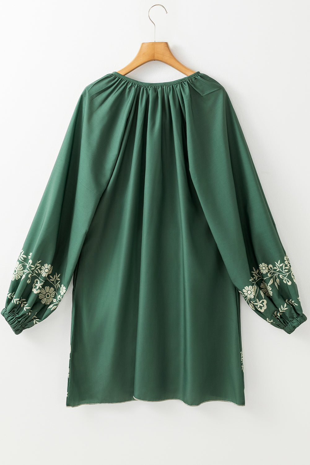 Boho Floral Tie Neck Puff Sleeve Dress