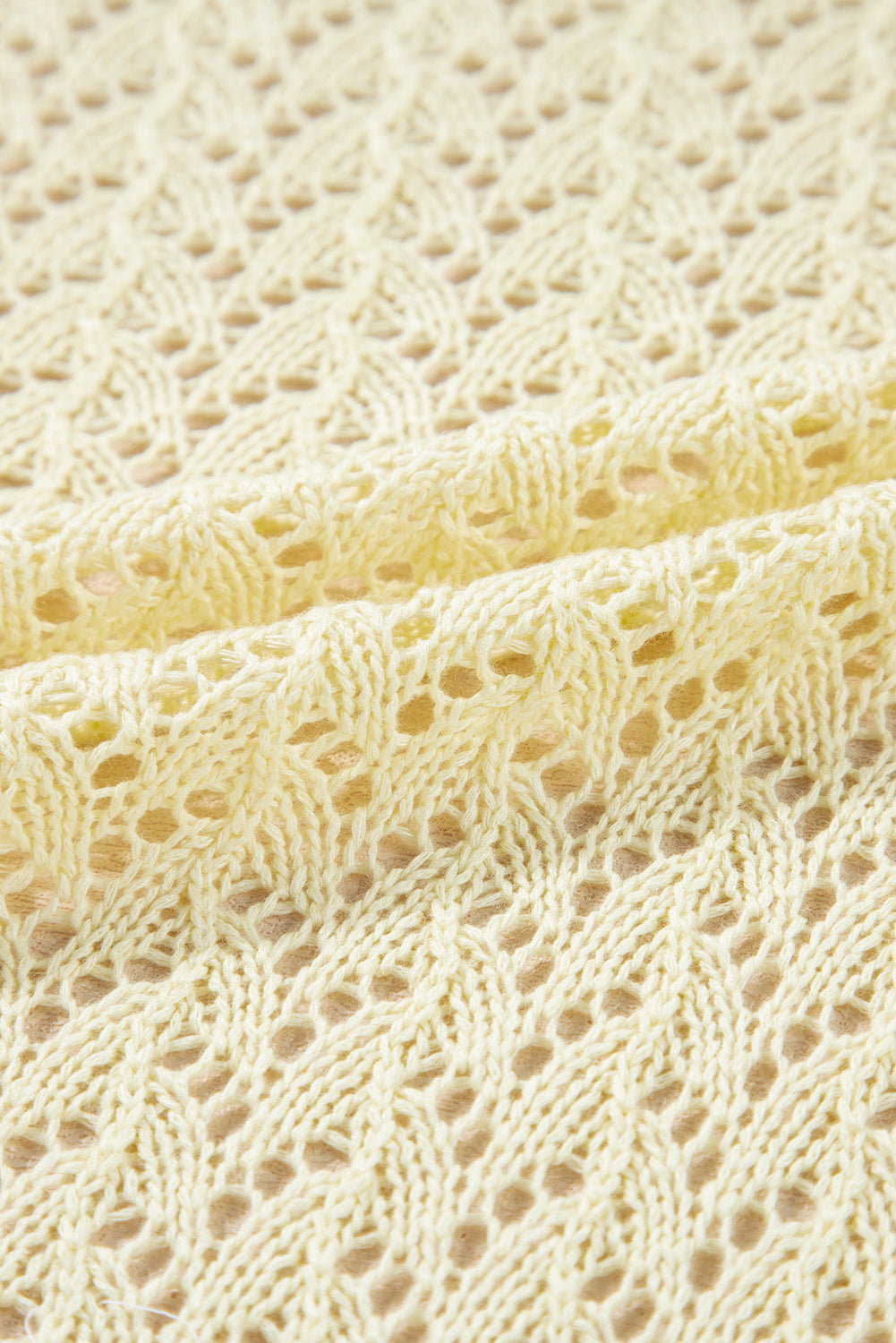 Pointelle Knit Open Front Short Cardigan