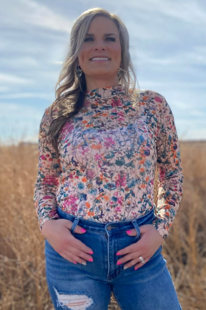 Field Of Flowers Mesh Top