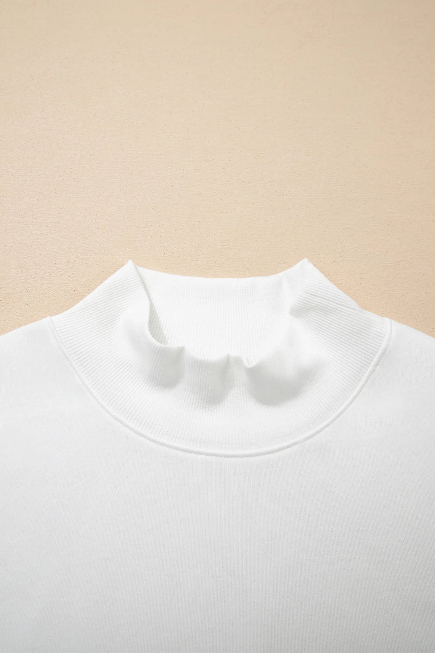 Solid Mock Neck Cap Sleeve Oversized Top