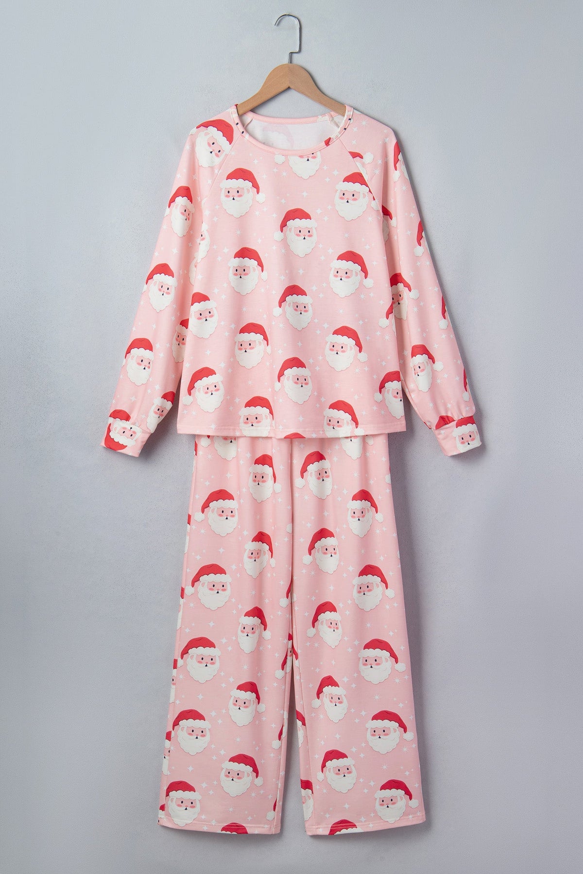 Christmas Santa Raglan Top & Pants Pajama Set