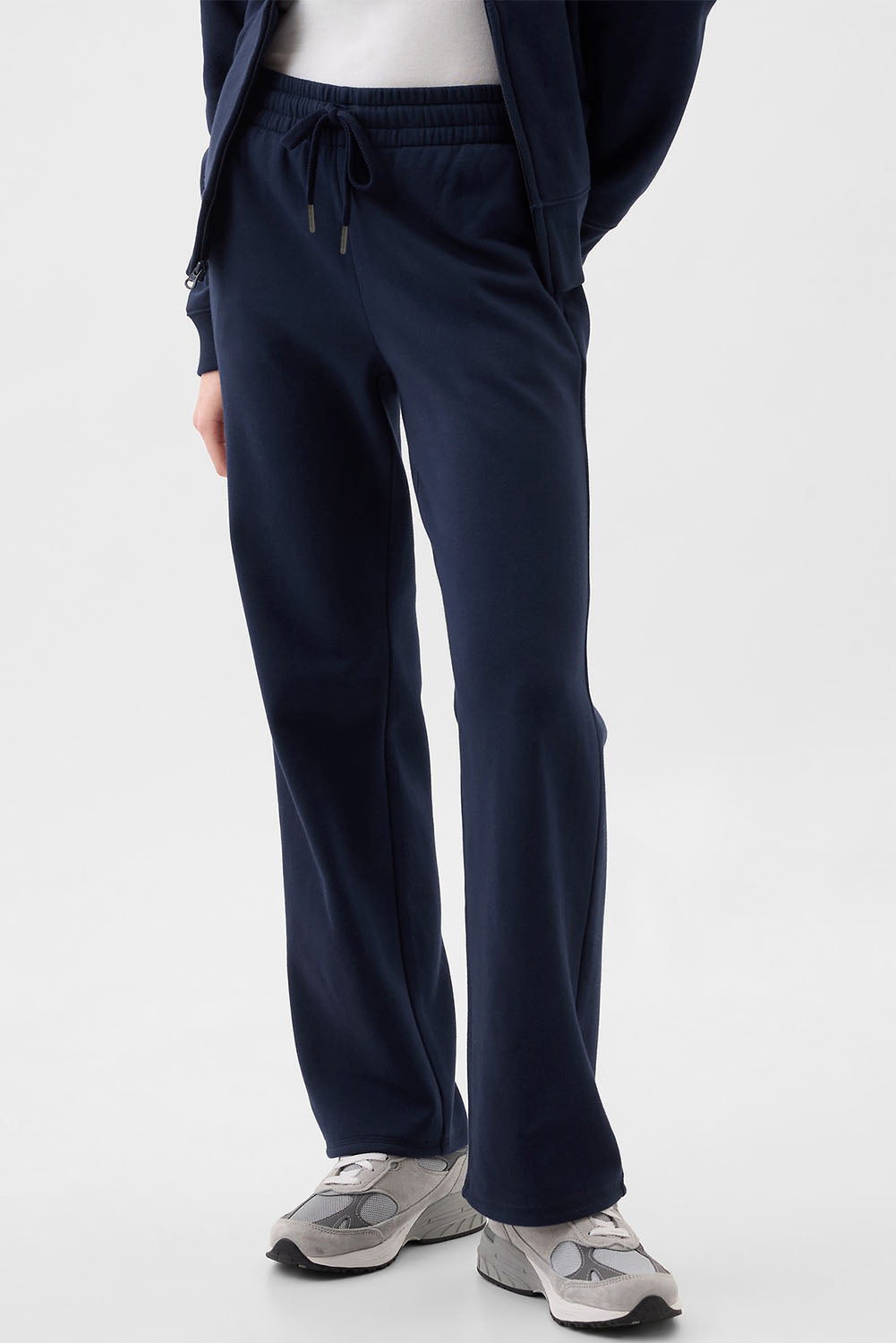 Solid Fleece-Lined Drawstring Waist Pants