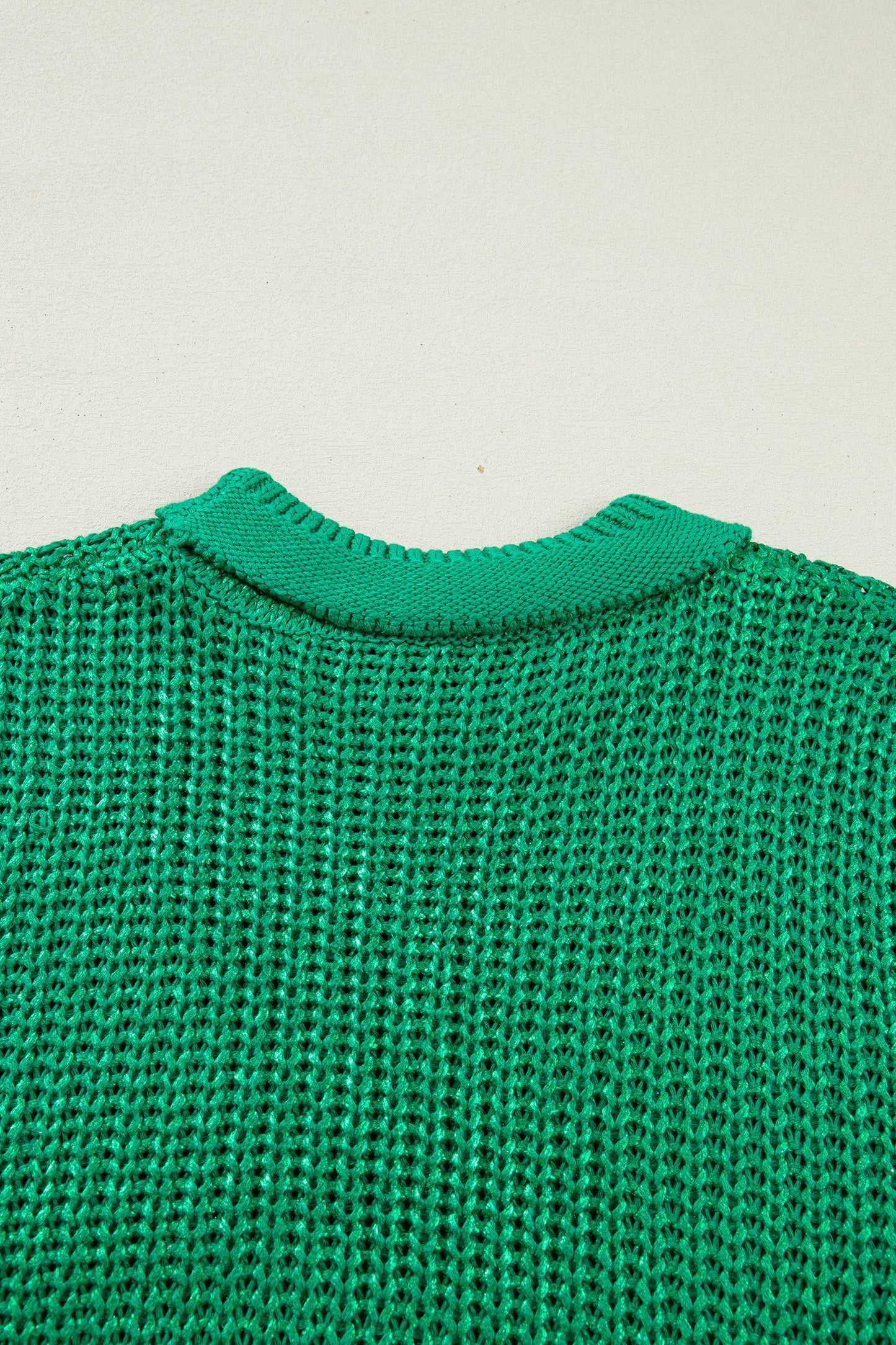 Solid Mock Neck Short Sleeve Knit Sweater