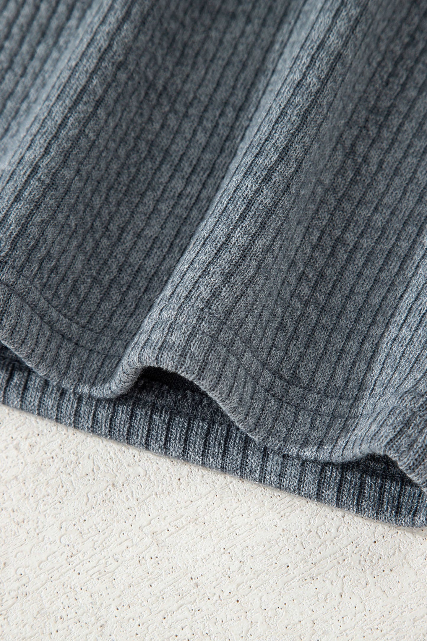 Ribbed Knit Flap Pocket Button-Up Shacket